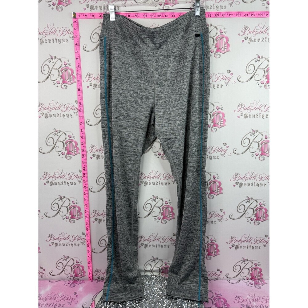 Ripzone pants heathered Women's Gray Athletic Leggings with Teal Side Trim